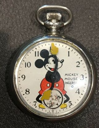 Disney 1934? " Mickey Mouse Pocket Watch " By Ingersoll Not