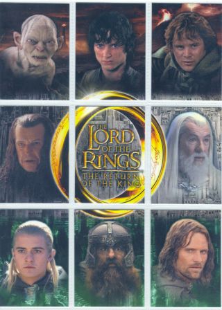 Lord Of The Rings Return Of The King Update Complete 9 Card Binder Set