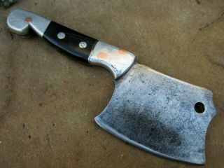 Vintage Meat Cleaver Butcher Carbon Steel Knife Chopper Tool Chef Cut
