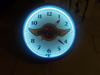 Southwest Airlines 30th Anniversary Huge 19 Inch Neon Light Wall Clock.