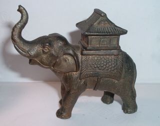 Antique Vintage Elephant Metal Table Cigarette Lighter Occupied Japan