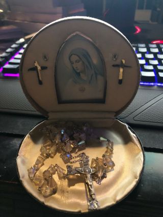 Vintage Rosary And Case