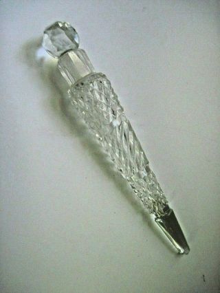 Exquisite Vintage Cut Crystal Glass Icicle Perfume Bottle
