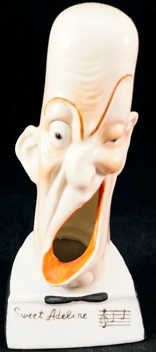 Antique Tobacciana Schafer & Vater Whimsical Smoking Head Figural Ashtray 98 - A