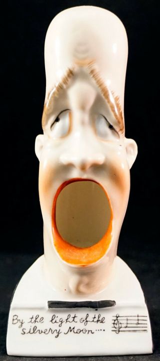 Antique Tobacciana Schafer & Vater Whimsical Smoking Head Figural Ashtray 98 - J