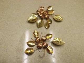 Mcm Homco Metal Dogwood Flowers Blooms Wall Art Brass Copper Sculpture_quality