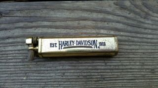 Vtg Harley Davidson Motorcycles Est.  1903 Solid Brass Casablanca Lighter Biker