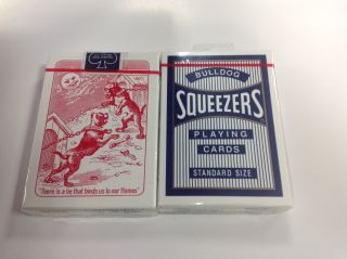 2 Decks Bicycle Bulldog Squeezers Playing Cards Bull Dog Red And Blue - S0999533
