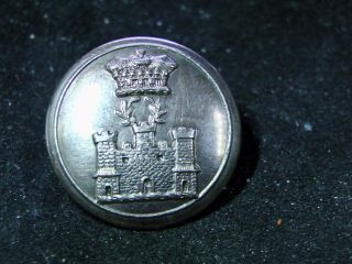Viscount Hill 3 Tower Castle W Laurel 25mm Silver Livery Button Firmin C 1860