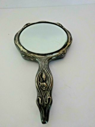 ANTIQUE/VINTAGE SILVER PLATED HAND MIRROR 4