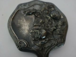ANTIQUE/VINTAGE SILVER PLATED HAND MIRROR 6