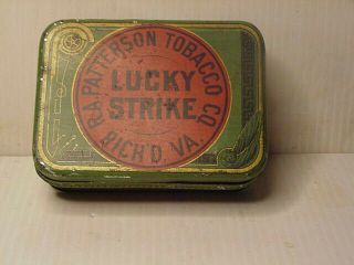 Antique Lucky Strike Tobacco Tin Box R.  A.  Patterson Tobacco Co.