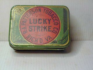 Antique Lucky Strike Tobacco Tin Box R.  A.  Patterson Tobacco Co. 4