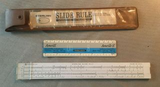 Vintage 11 " Sterling Precision Slide Rule With Operating Instructions And Sleave