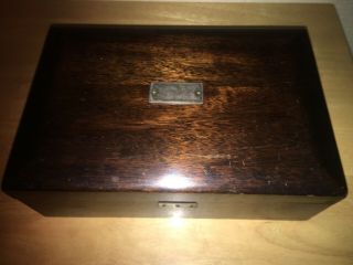 Vintage Tin Lined Wood Cigar Humidor Box With Key And Lock