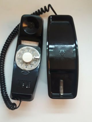 Vintage Rotary Dial Phone Gte Automatic Electric Trim Line Telephone Black