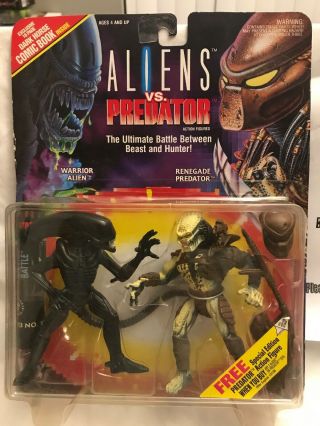 Kenner Toys Warrior Alien Vs Renegade Predator Figure 2 Pack 1993 On Card