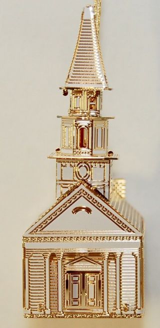 " England Church " Baldwin Ornament 24kt Gold Finished Brass 7190.  010