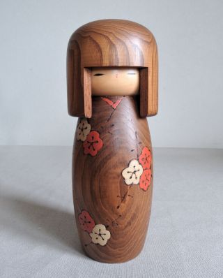 9 " Japanese Vtg Sosaku Kokeshi Doll 1982 : Signed Usaburo :from Arima Hot Spring