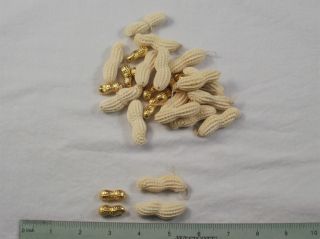 29 Peanuts For Crafting - 12 Gold Plated - 7/8 ",  17 Heavy Plastic 1 3/4 "