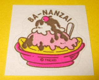 Vtg 80s Trend Scratch N Sniff Matte Sticker Ba - Nanza Ice Cream Sundae Scent Rare