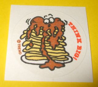 Vtg 80s Trend Scratch & Sniff Matte Stinky Sticker Pancake Maple Syrup Scent Htf
