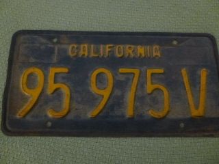 Vintage California Blue License Plate