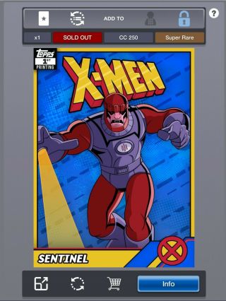 Marvel Topps Collect Retro X - Men First 1st Printing Sentinel - 250 Cc