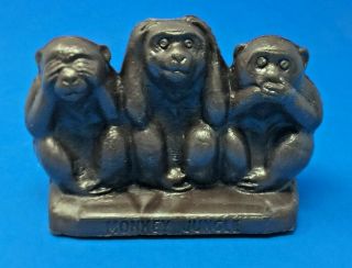 Mold A Rama Three Monkeys Monkey Jungle Miami Fla In Brown (m8)
