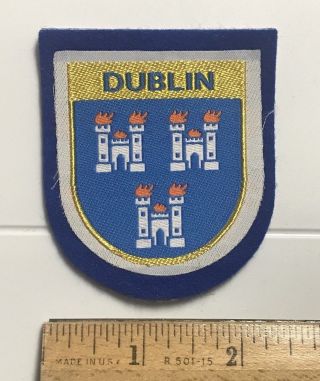 Dublin Ireland Irish Capital Coat Of Arms Shield Crest Souvenir Felt Patch Badge