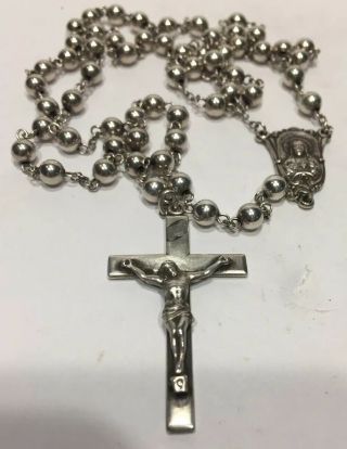 Vintage Rosary Beads Solid 925 Sterling Silver Including The Beads