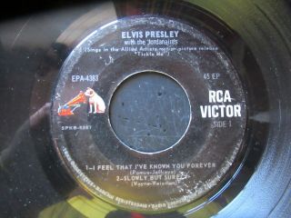 45 Rpm Record Elvis Presley Ep From The Movie Tickle Me Vg -