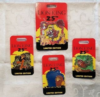 Disney The Lion King 25th Anniversary Set Of 4 Limited Edition Pins Le 4000