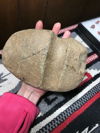 Mlc S3287 6 1/2” 3/4 Grooved Stone Axe Good Patina Artifact Relic Nebraska