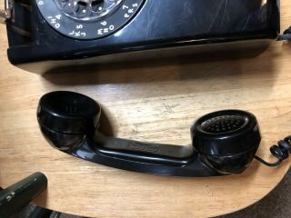 Vintage Phone Black 2 Line Wall Rotary Dial Western Electric Bell System 4