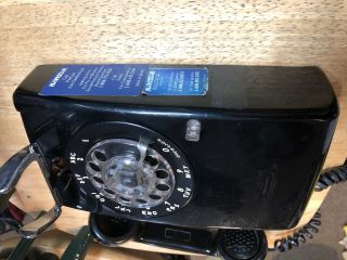 Vintage Phone Black 2 Line Wall Rotary Dial Western Electric Bell System 5
