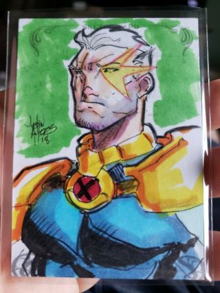 2018 Marvel Masterpieces Sketch Cards Cable By Justin Ayers
