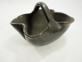 San Ildefonso Pueblo Early Blackware Handled pottery Bowl 7