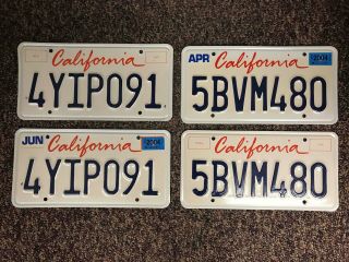 Group Of 4 License Plates - California