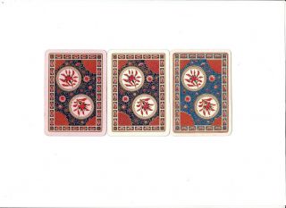 3 Vintage Wide Swap Playing Cards - Lovely Flowers Pattern English Goodall