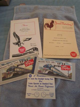 1959 Mo Pacific Rr Menus And Tickets For Girl Scouts Of America Senior Roundup