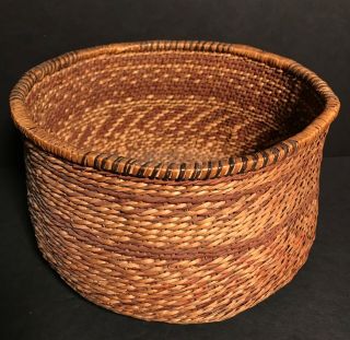 Havasupai Apache Indian Basket Bowl,  Alternating Devil’s Claw Rim