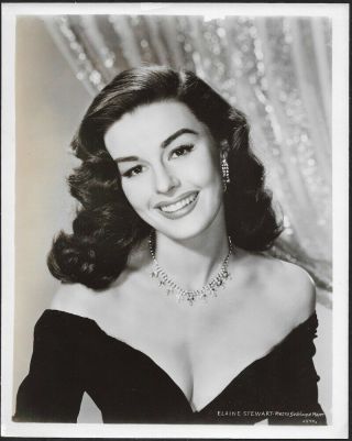 Lucious Beauty Elaine Stewart 1950s Vintage Glamour Portrait Pin - Up Photograph