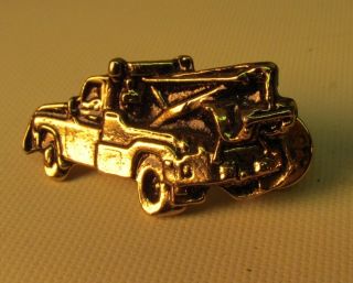Vintage Towing Service Tow Truck Lapel Pin Gold Tone