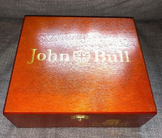 Collectible John Bull " Sir Winston " Hand Made Wood Cigar Box