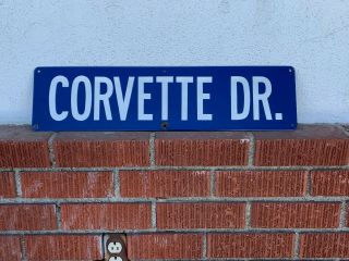 Corvette Dr.  Porcelain Sign Mancave Chevy Chevrolet