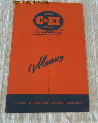 Chicago & Eastern Illiiois Railroad Menu 1943