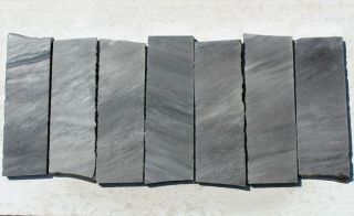 Set Of 7 Silver Sheen Obsidian Rough Slabs Knapping Knife Arrowhead 5 - 7 " Length