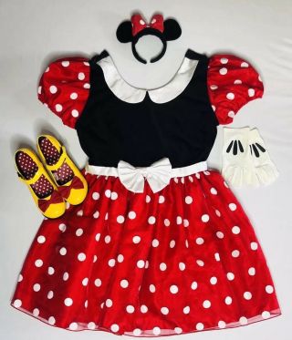 Womens Disney Shopping Minnie Mouse Complete Costume Xxl With Shoes Size 10