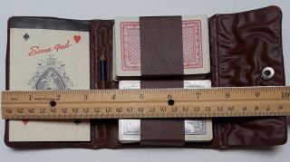 Playing Card Holder With 2 Decks Of Cards,  Score Pad & Pencil Bridge